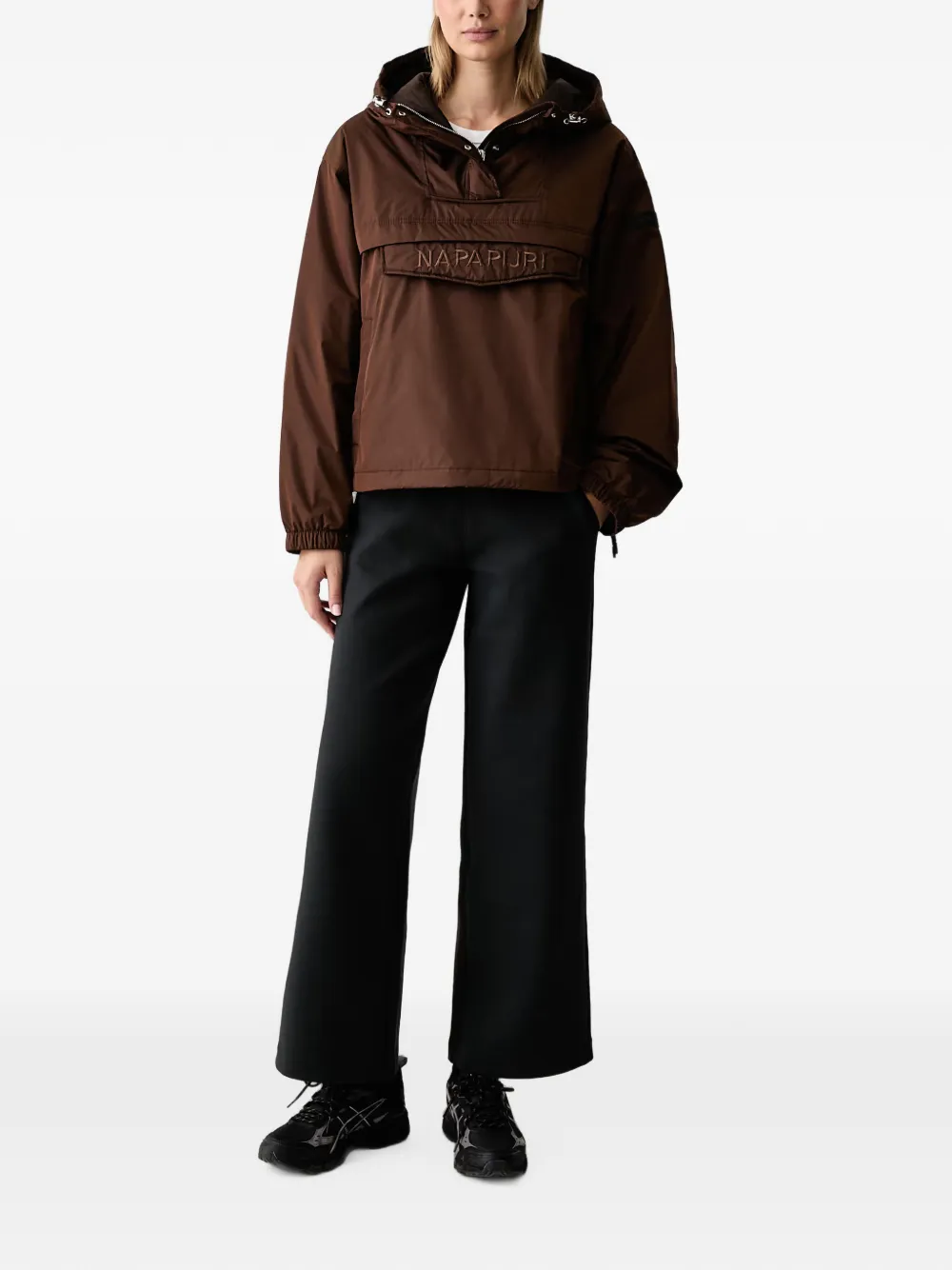 Napapijri Rainforest Optique logo-embroidered hooded jacket Bruin
