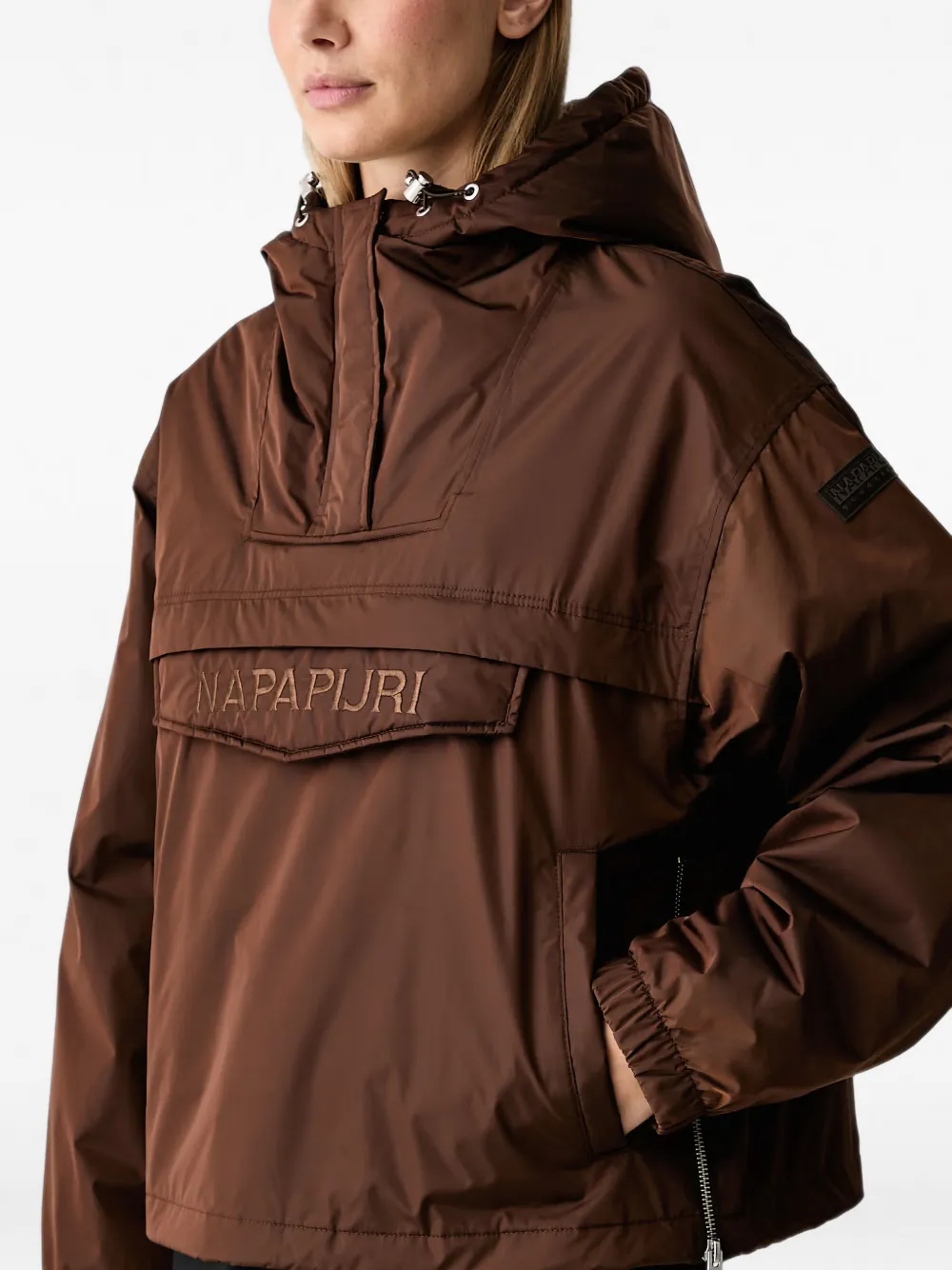 Napapijri Rainforest Optique logo-embroidered hooded jacket Bruin