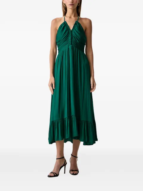 Morgan ruched halterneck midi dress