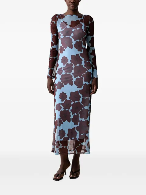 NEVER FULLY DRESSED floral-print mesh dress