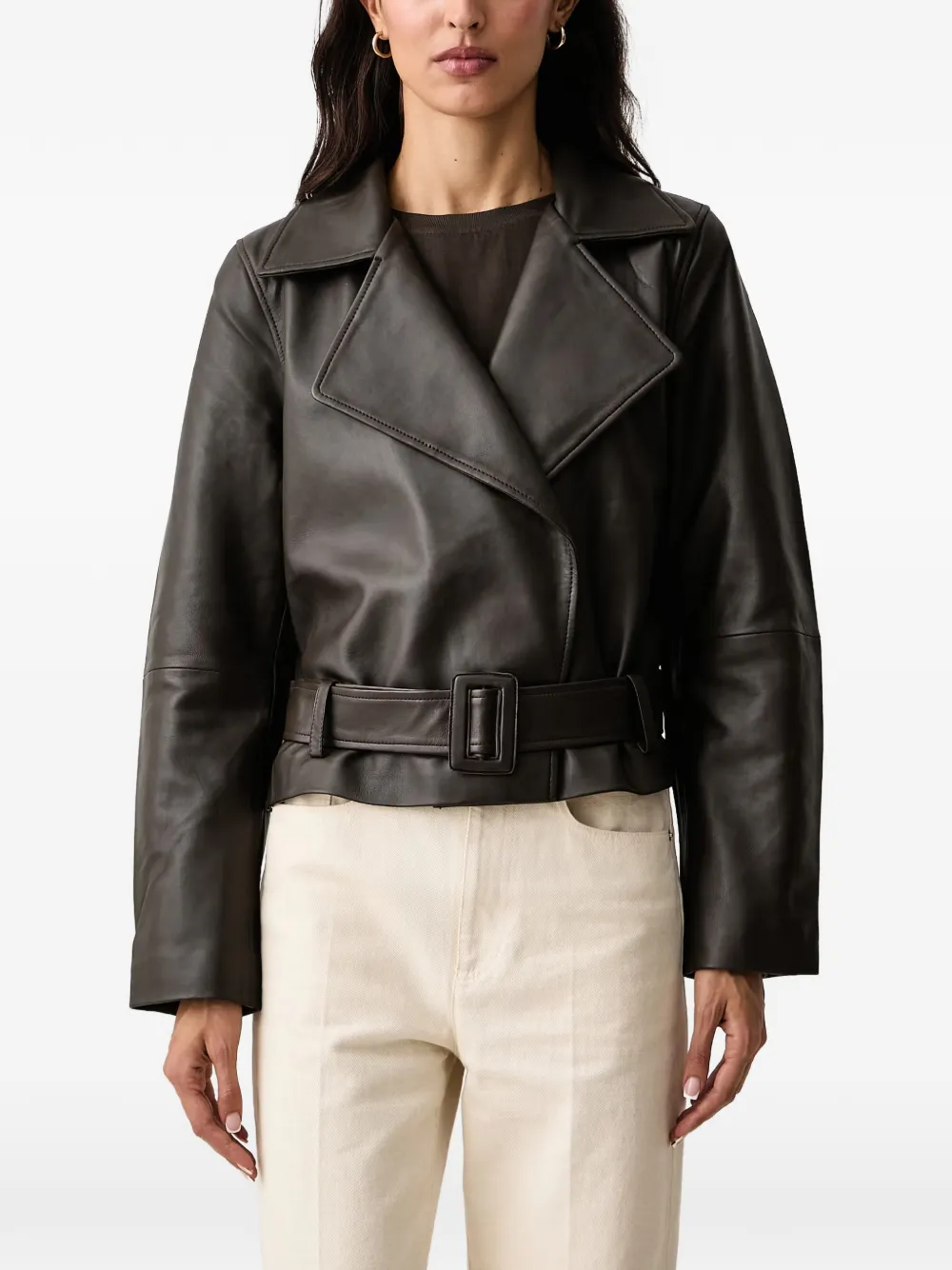Mos Mosh Lasco belted leather jacket