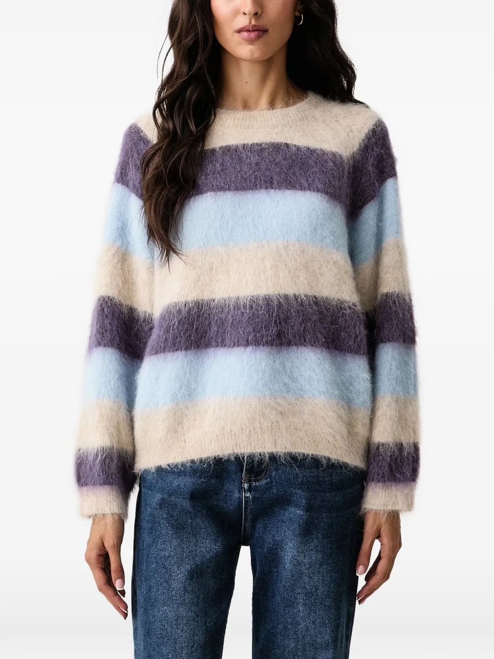 Mos Mosh Suvi striped mohair-blend sweater - Toni neutri