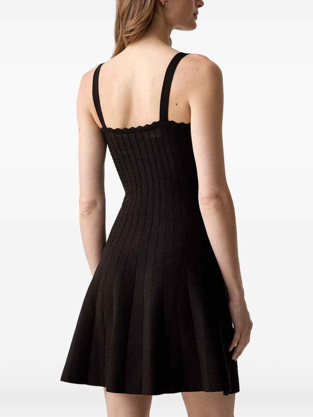 Morgan scallop-edge cable-knit mini dress Bruin