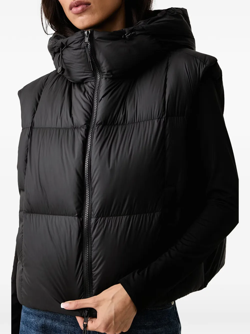 Mos Mosh Kiara Tally gewatteerde bodywarmer met capuchon Zwart