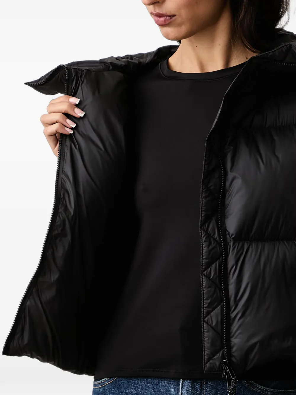 Mos Mosh Kiara Tally gewatteerde bodywarmer met capuchon Zwart