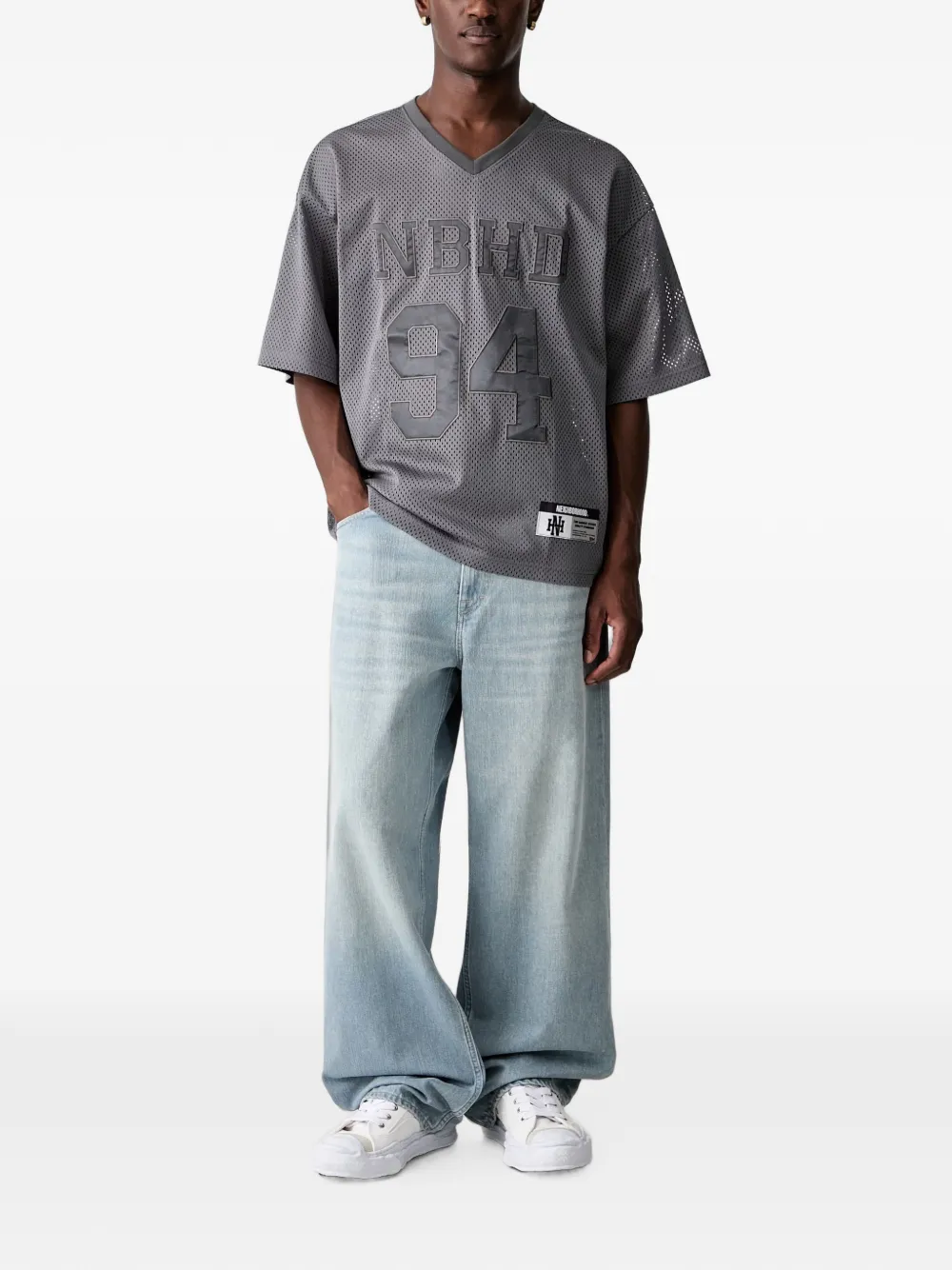 Neighborhood T-shirt met logopatch Grijs