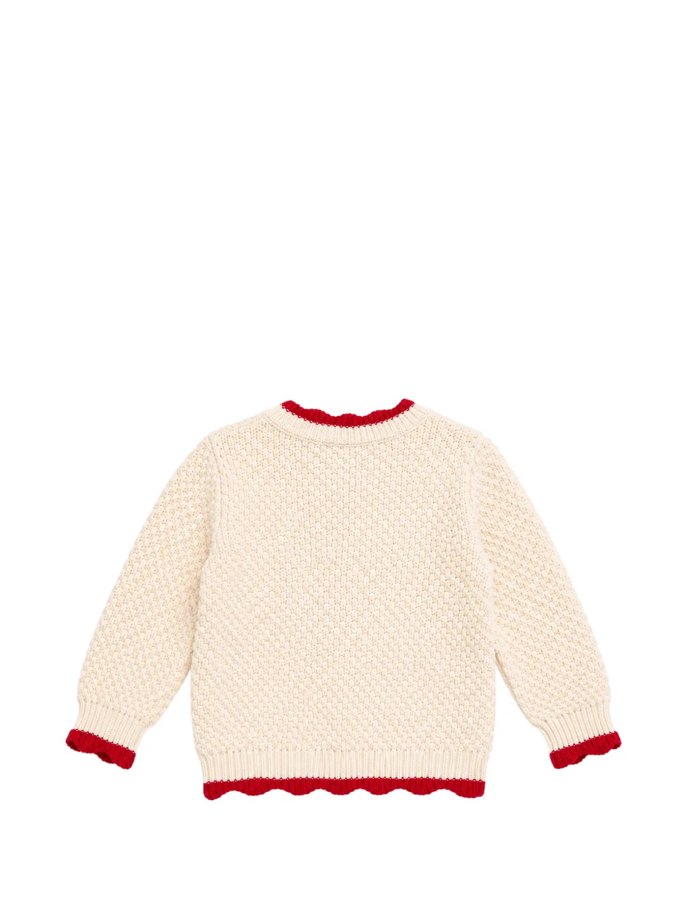 Stella McCartney Kids Grofgebreid vest met hartvormige knoop Beige
