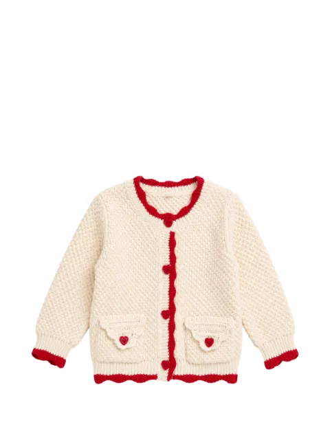 Stella McCartney Kids heart-button chunky-knit cardigan