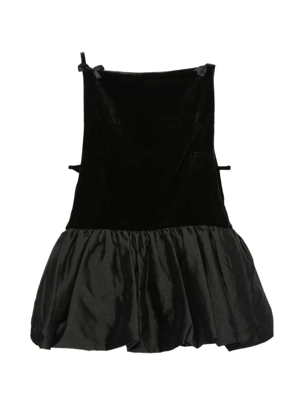 Self-Portrait velvet peplum top - Nero