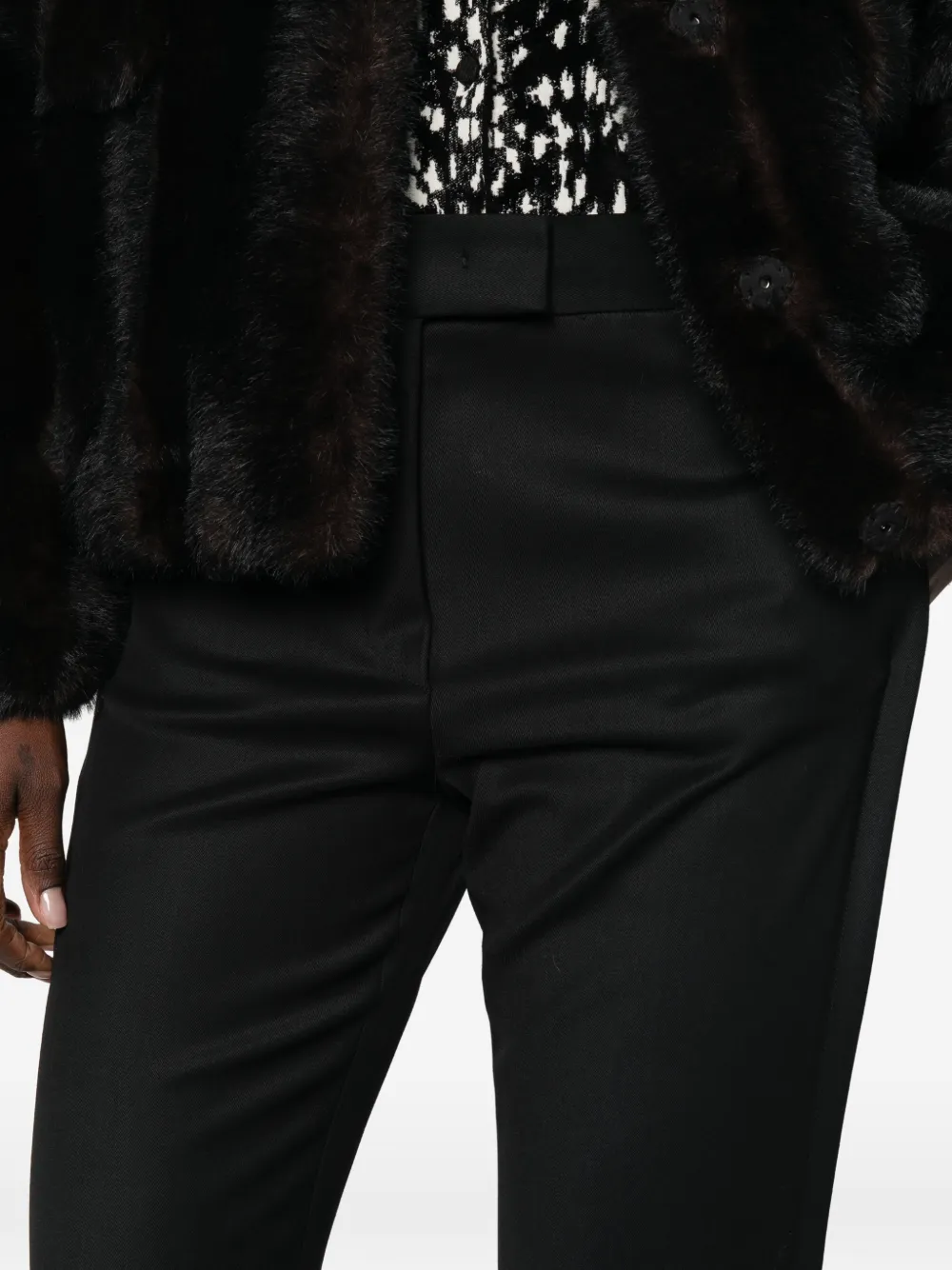 Sportmax Broek met platte voorkant Zwart