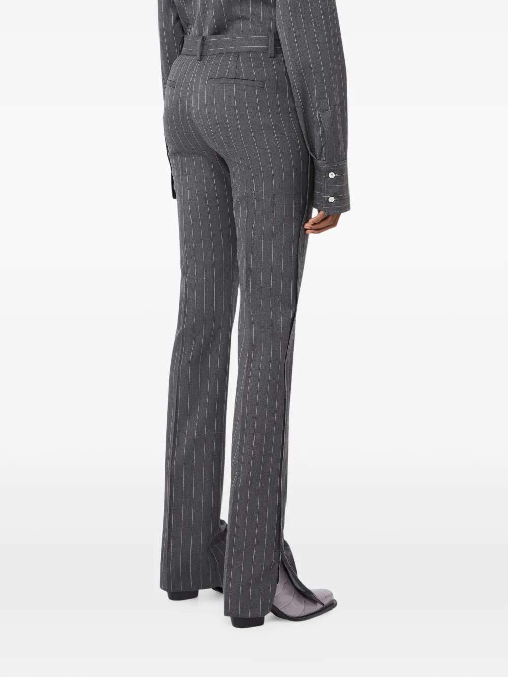 Sportmax Flared broek met krijtstreep Grijs
