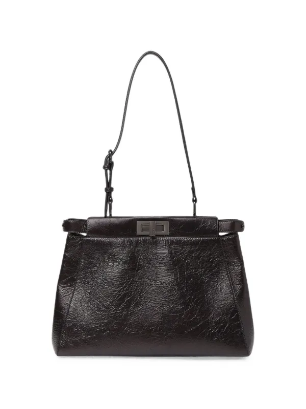 Fendi Medium Peekaboo Shoulder Bag in Black