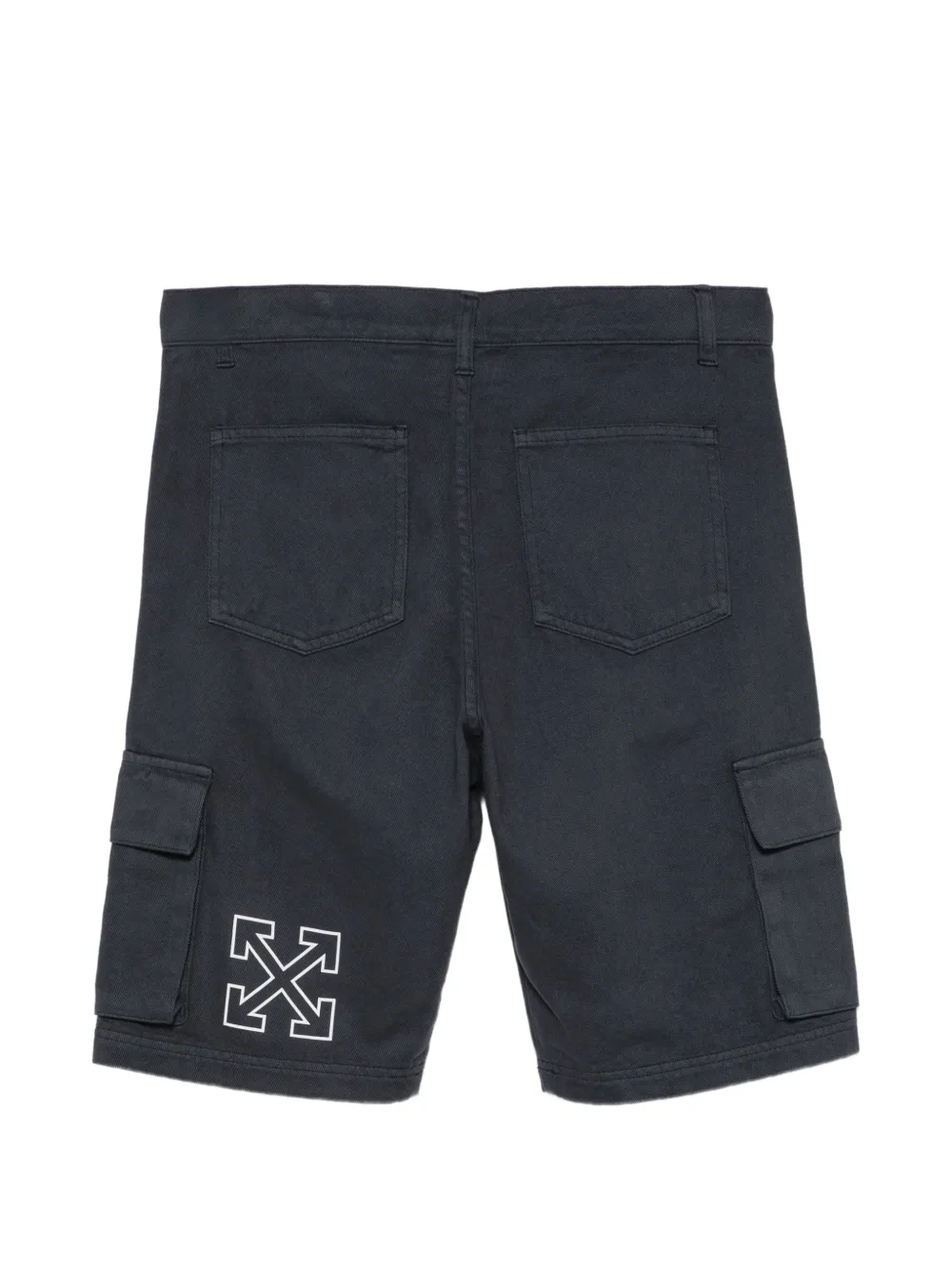 Off-White Kids Cargo shorts met logoprint Blauw