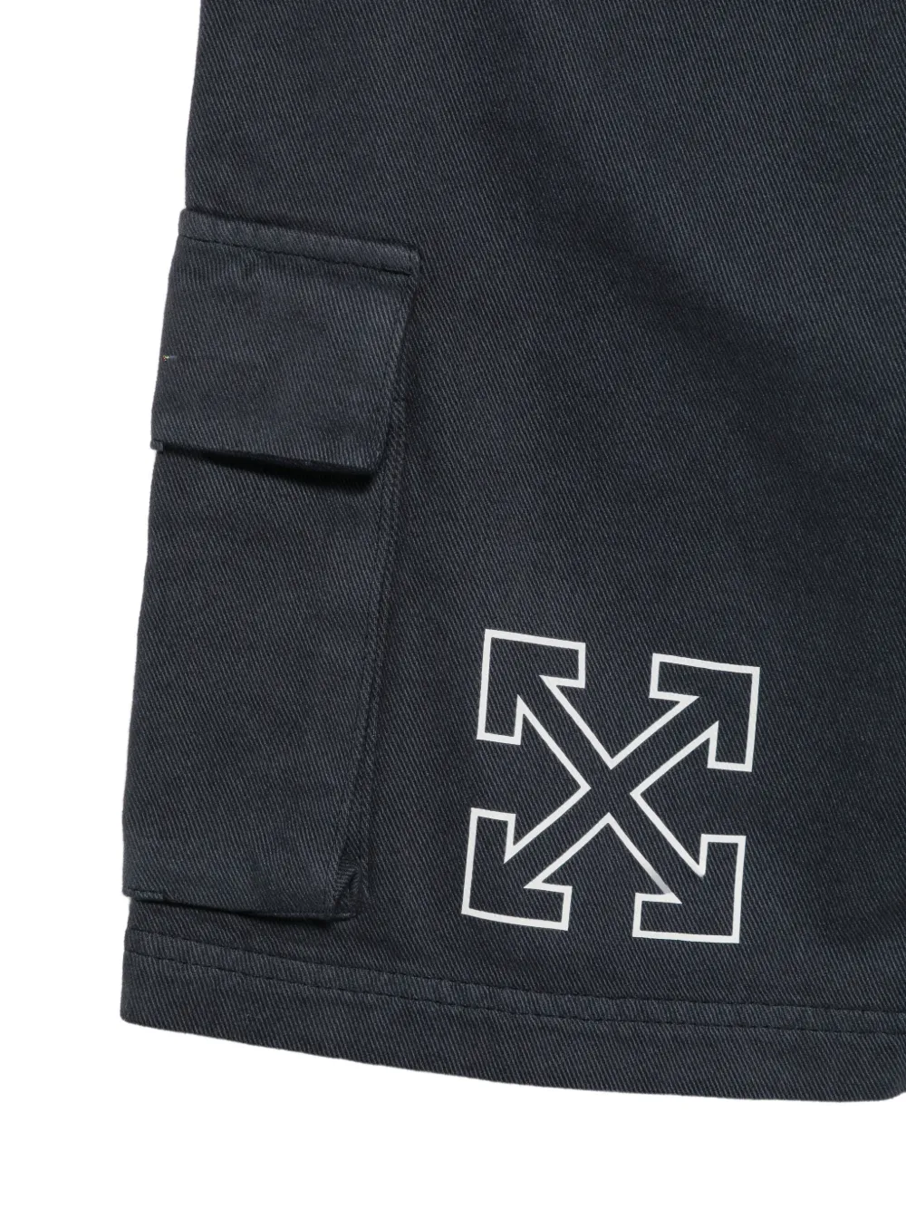Off-White Kids Cargo shorts met logoprint Blauw