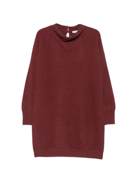 Brunello Cucinelli ribbed-knit keyhole-detail dress