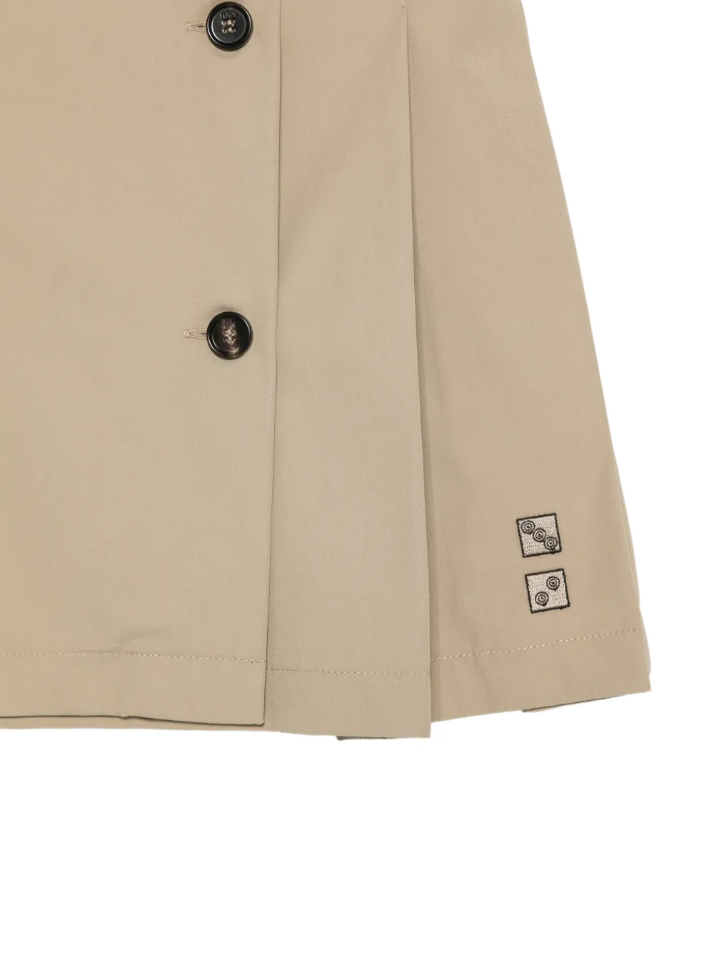 Fendi Kids pleated double-breasted mini skirt Beige