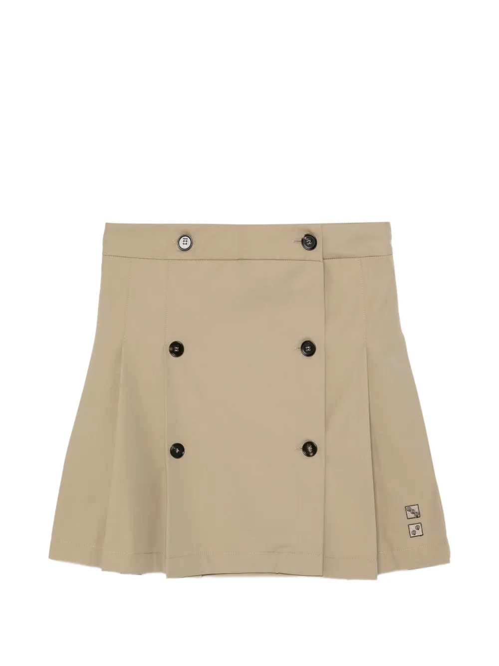 Fendi Kids minijupe boutonnée à design plissé - Tons neutres Fendi Kids minijupe boutonnée à design plissé - Tons neutres
