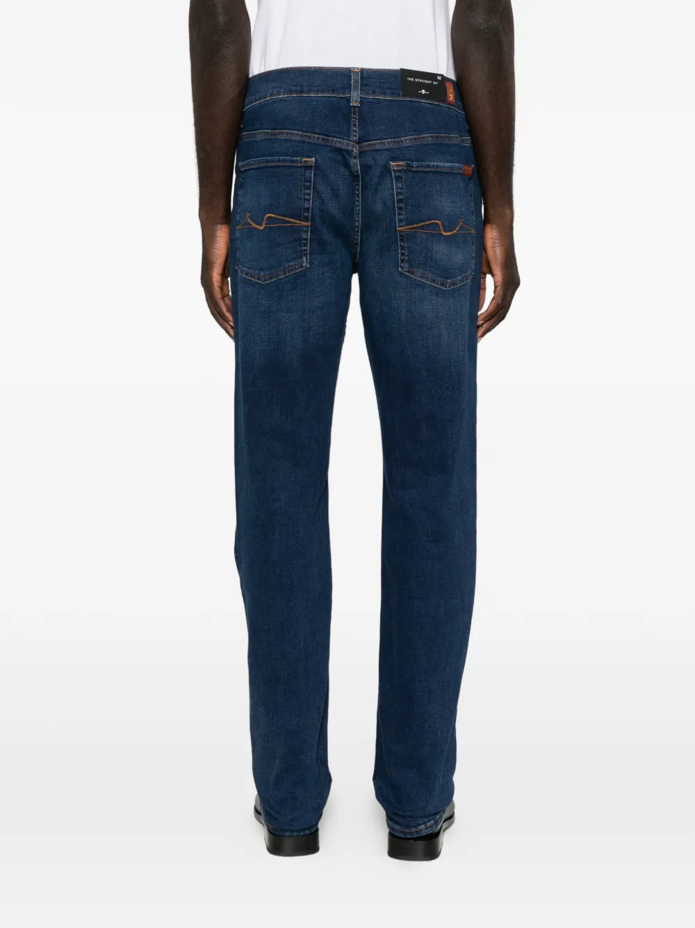 7 For All Mankind Jeans met vervaagd effect en whisker-effect Blauw