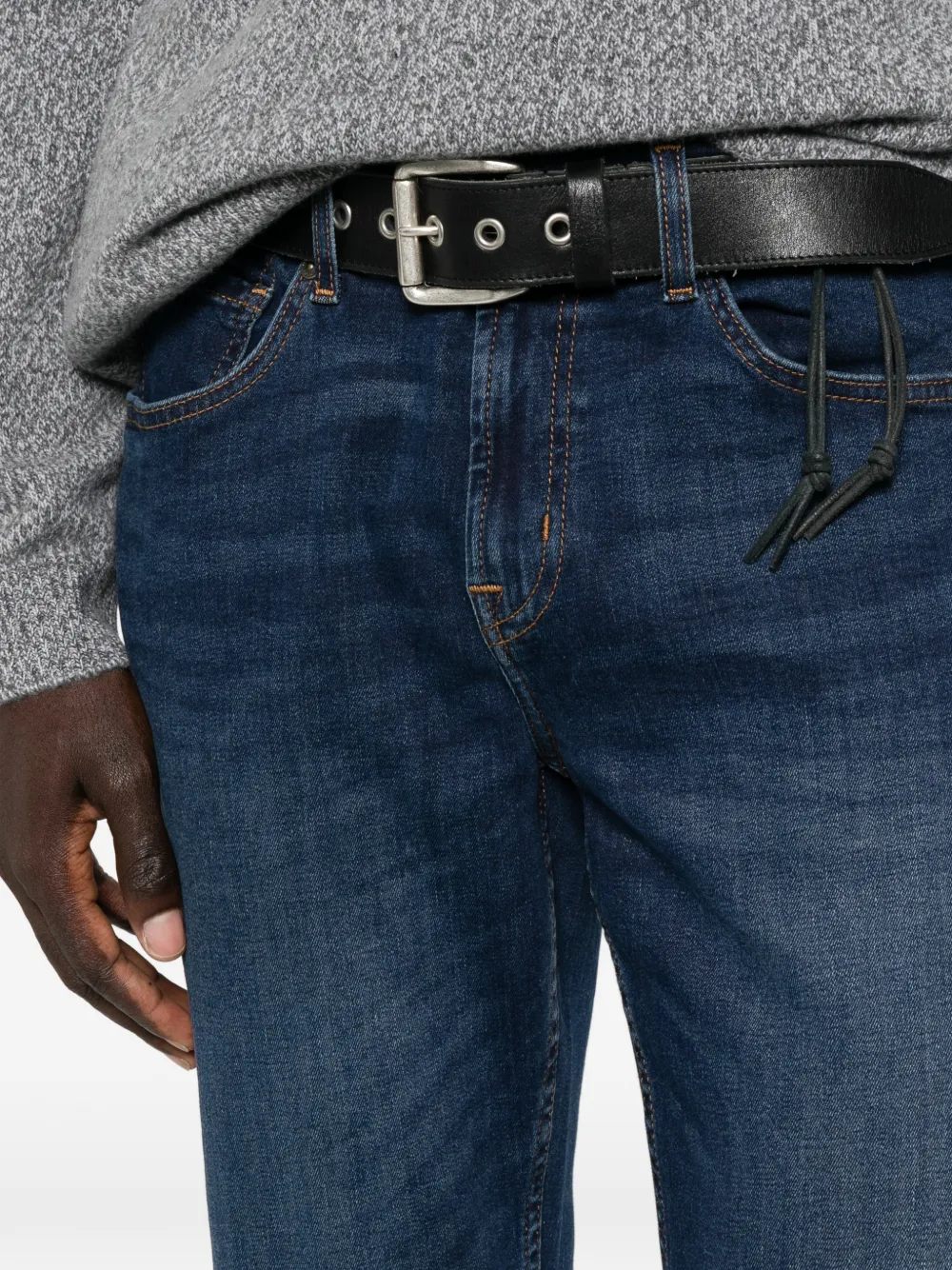 7 For All Mankind Jeans met vervaagd effect en whisker-effect Blauw