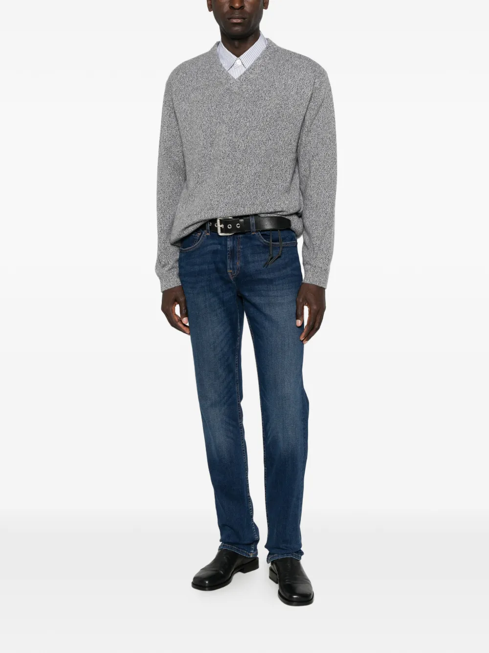 7 For All Mankind Jeans met vervaagd effect en whisker-effect Blauw