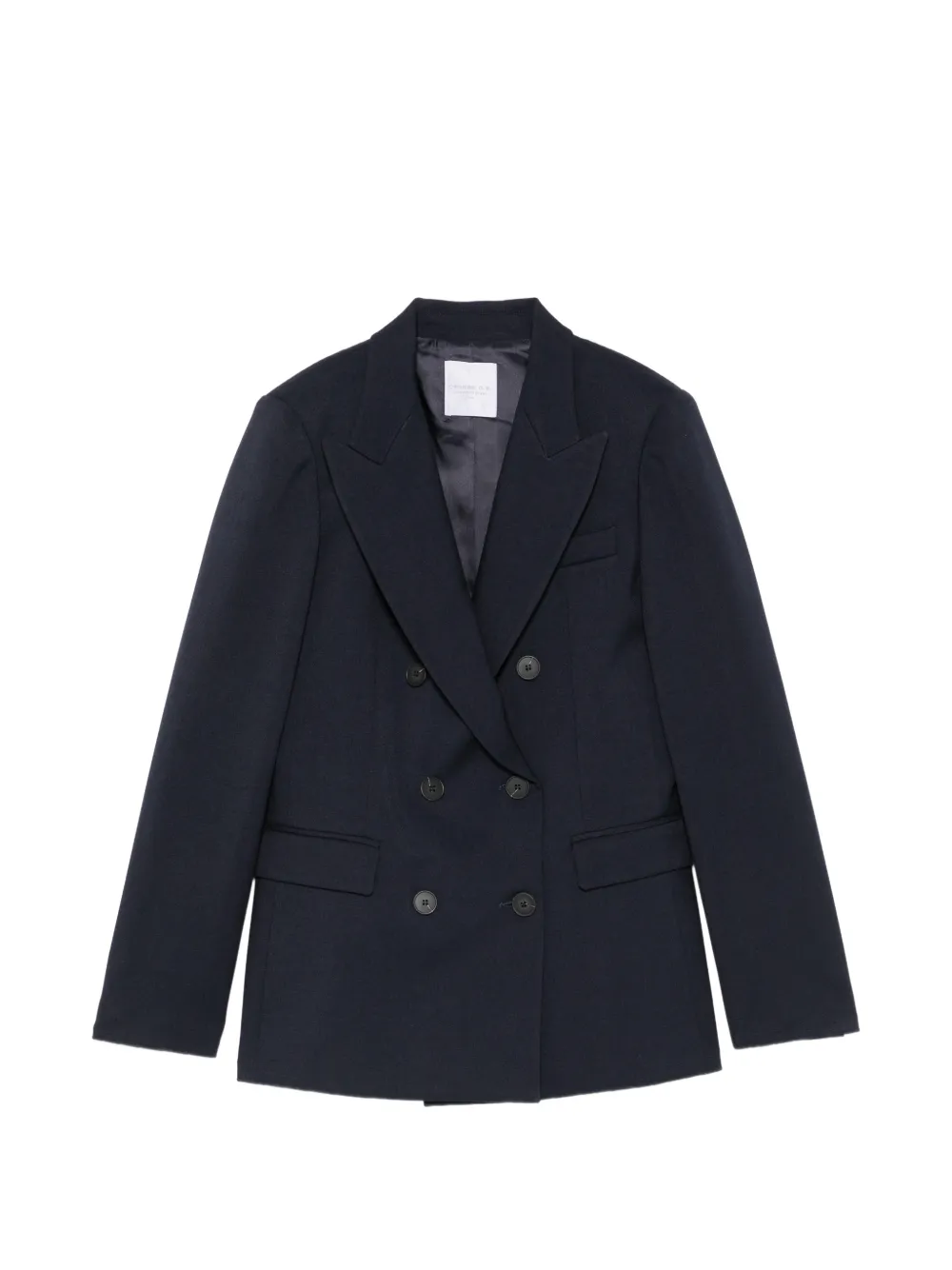 Cenere Double-breasted Peak-lapel Blazer In Blue