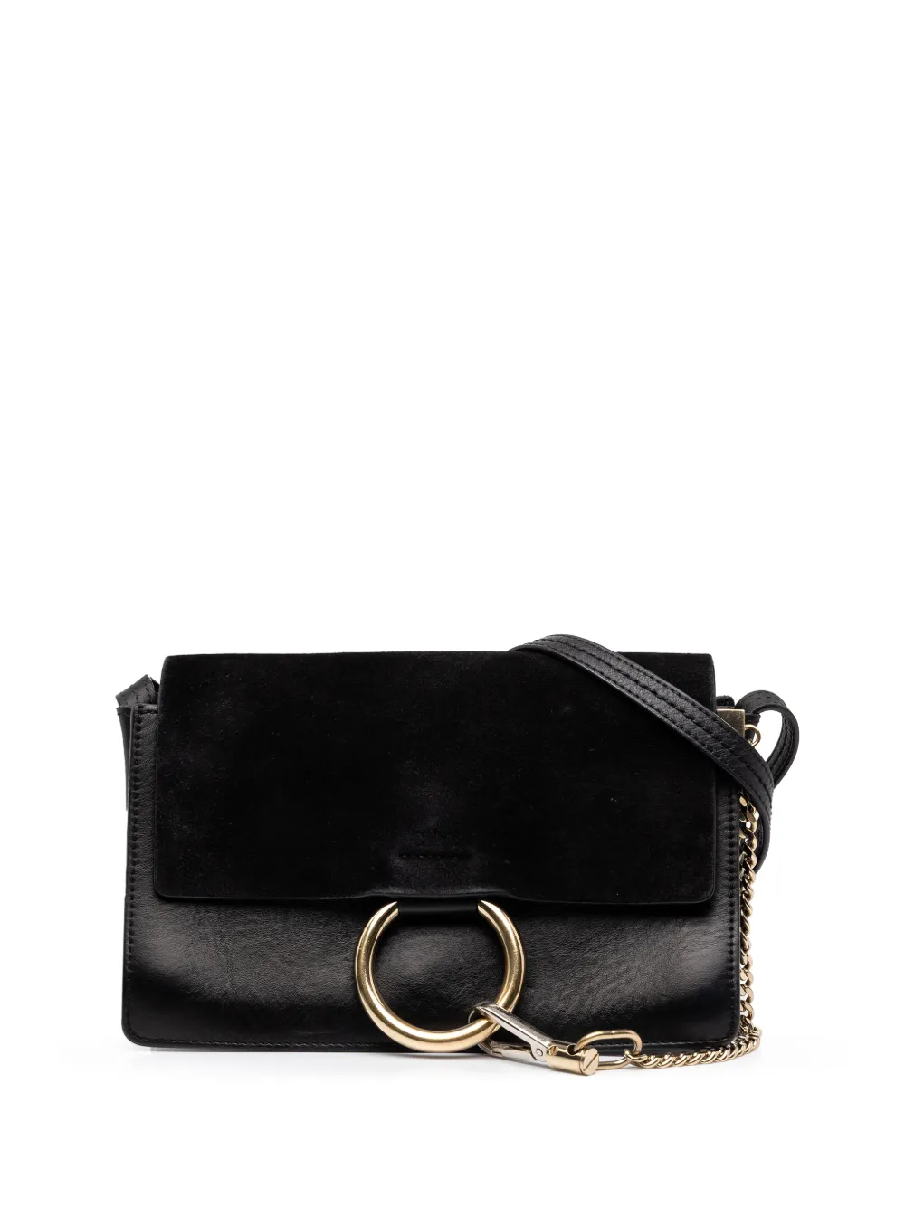 Chloé Pre-Owned 2016 kleine Faye Umhängetasche aus Wildleder und Kalbsleder - Schwarz