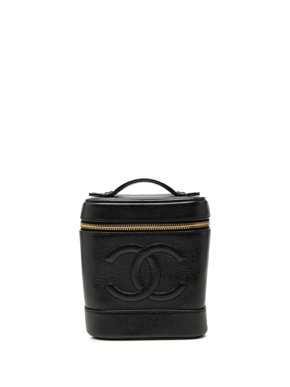 CHANEL Pre-Owned 2002-2003 CC Caviar Case vanity bag - Nero