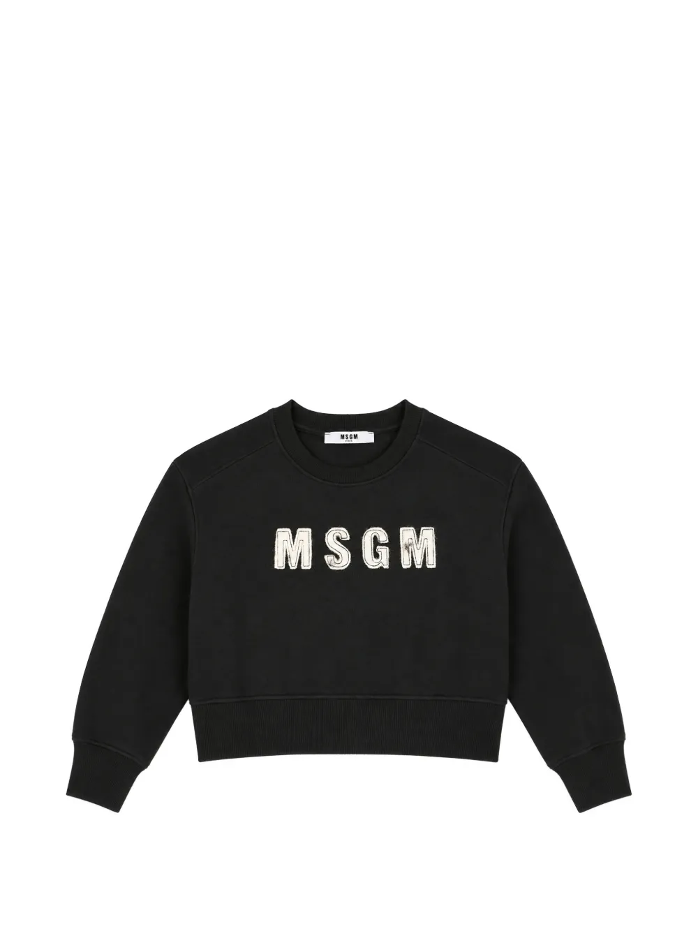 MSGM Kids Sweatshirt mit Logo-Applikation - Schwarz