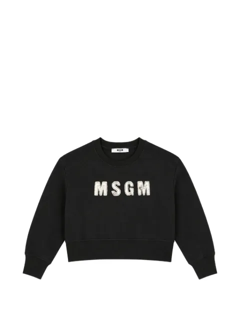 MSGM Kids Sweatshirt mit Logo-Applikation