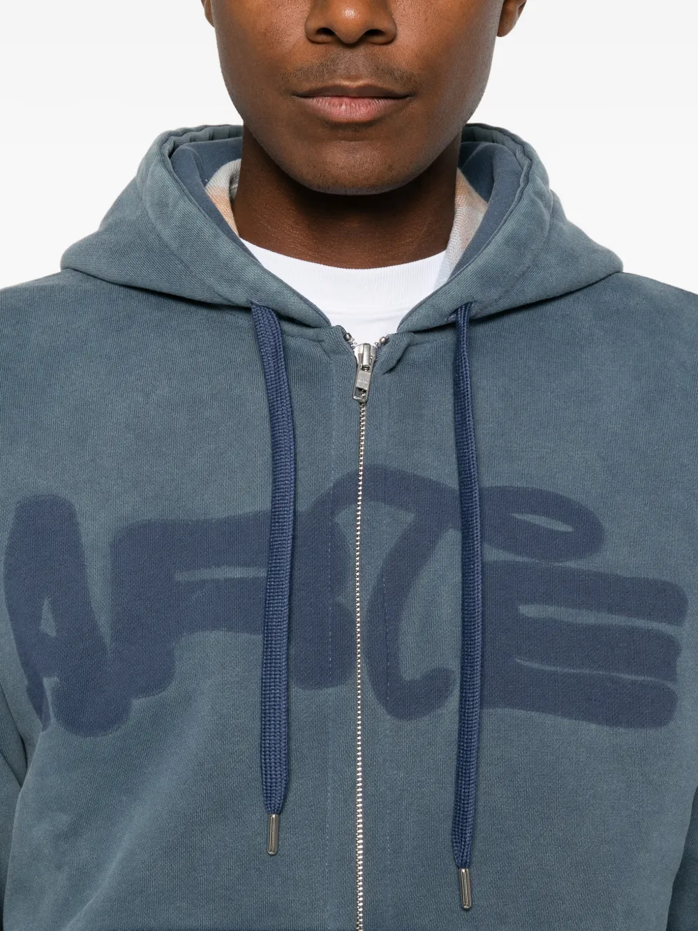 Arte Antwerp Stencil hoodie met logo-print en rits Blauw