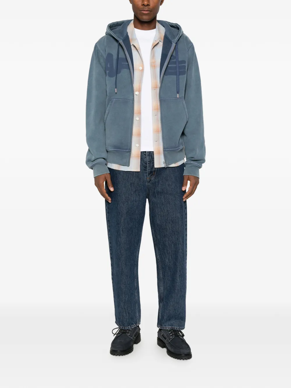 Arte Antwerp Stencil hoodie met logo-print en rits Blauw