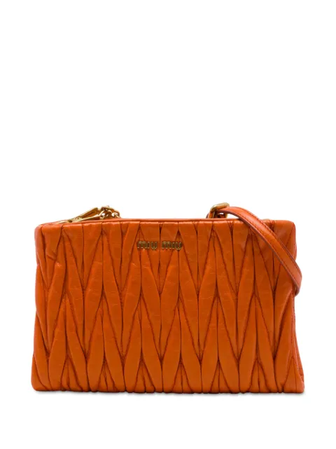 Miu Miu Pre-Owned bolso de hombro Lux de piel de napa y matelassé con charm 2010-2026