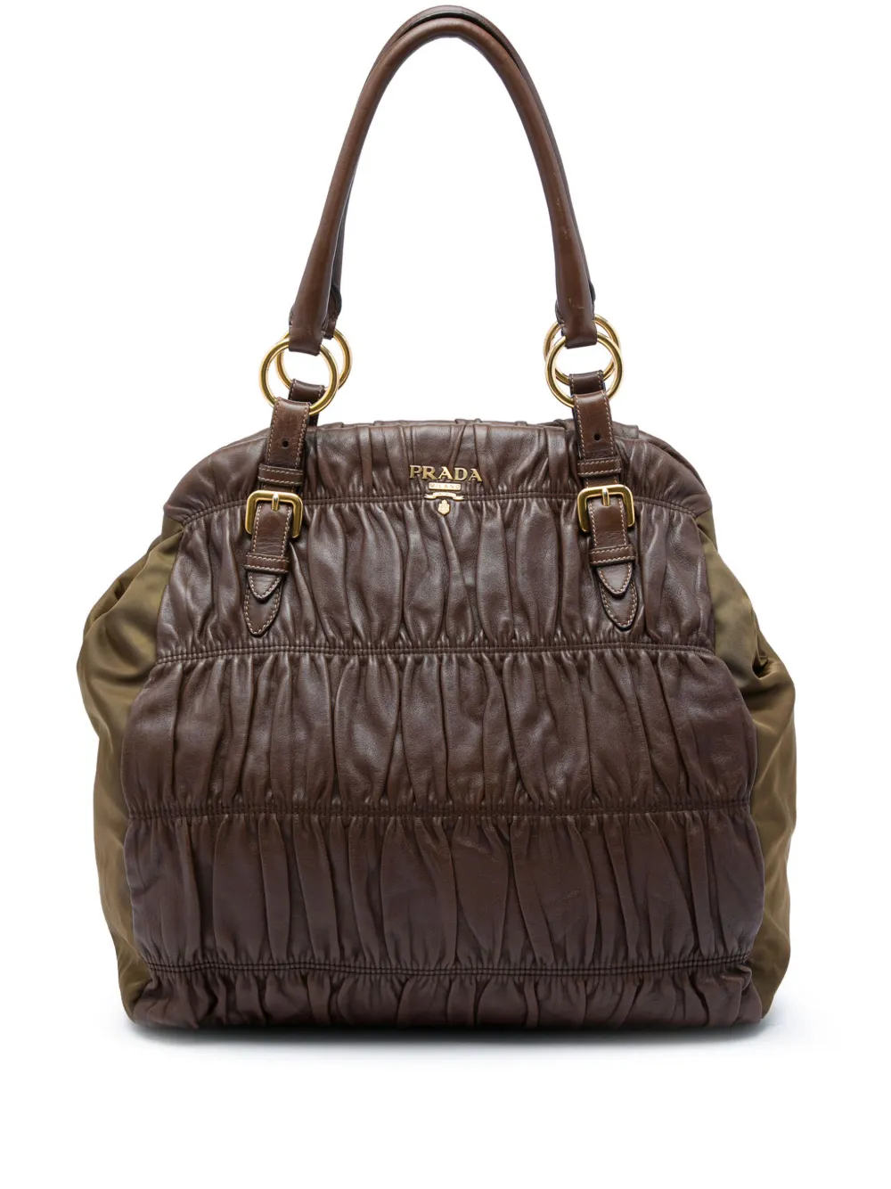Prada Pre-Owned 2000-2013 Nappa Gaufre and Tessuto tote bag - Marrone