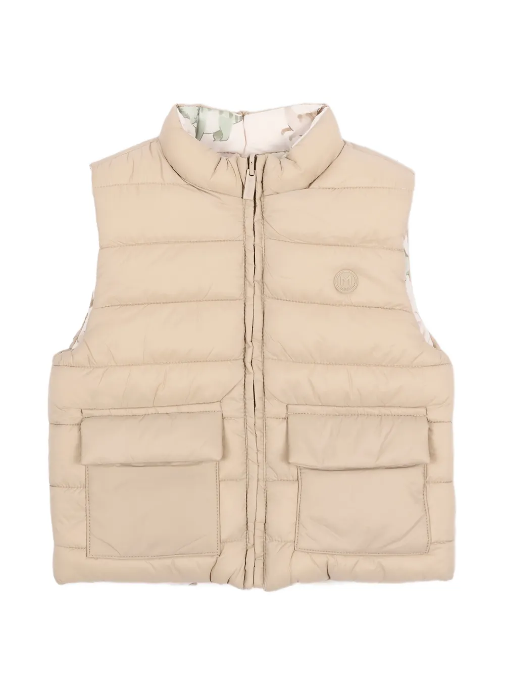 Mayoral Wendbare Weste mit Dino-Print - Nude