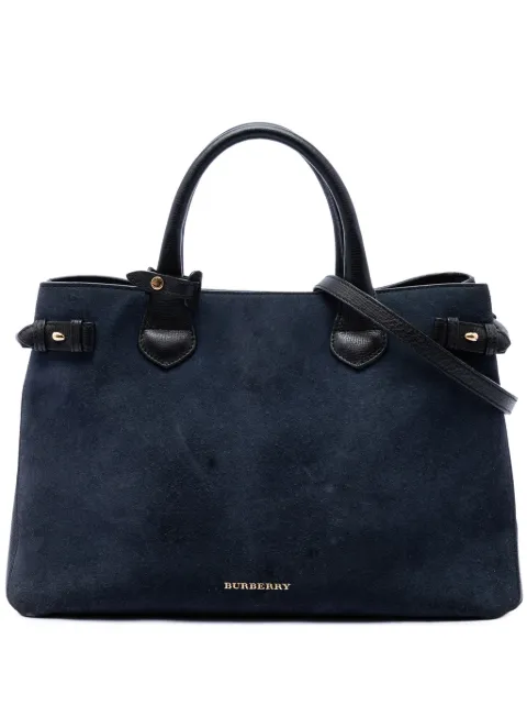 Burberry Pre-Owned bolso satchel Banner mediano de ante y piel de becerro 2018-2023