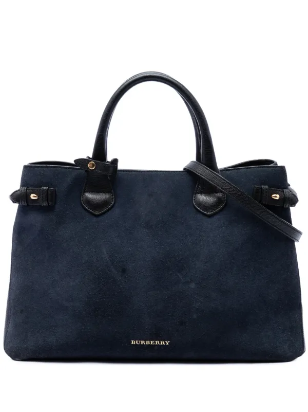 Burberry Pre-Owned 2018-2023 Medium Suede And Calfskin Banner
