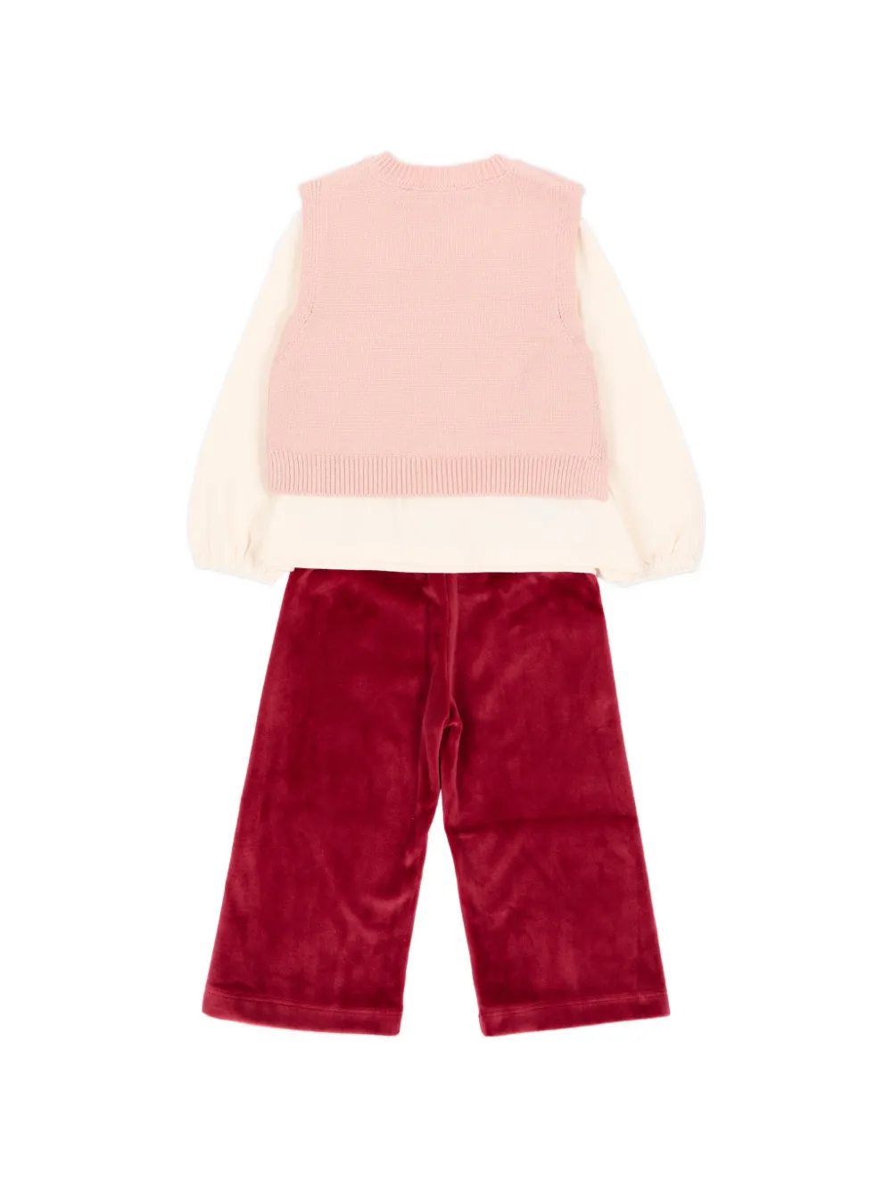 Mayoral Driedelig broeken set met fluwelen effect Rood