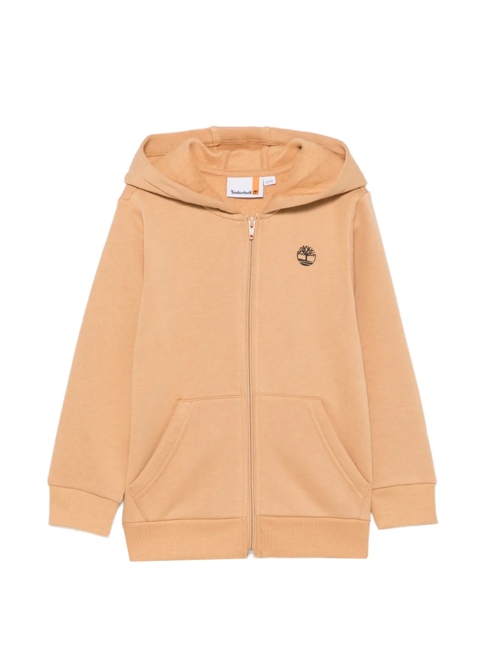 Timberland Kids logo-print zip-up hoodie - Toni neutri