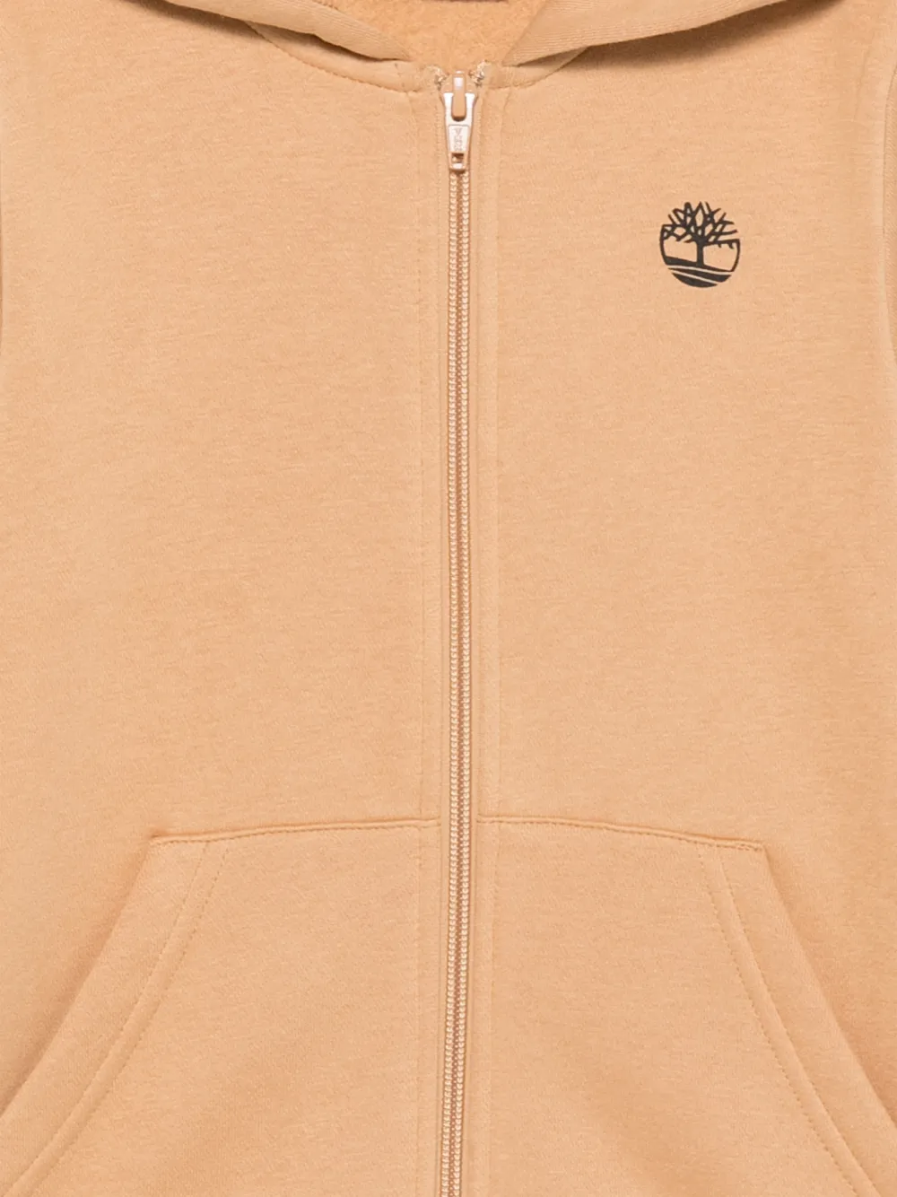 Timberland Kids Hoodie met logoprint en rits Beige