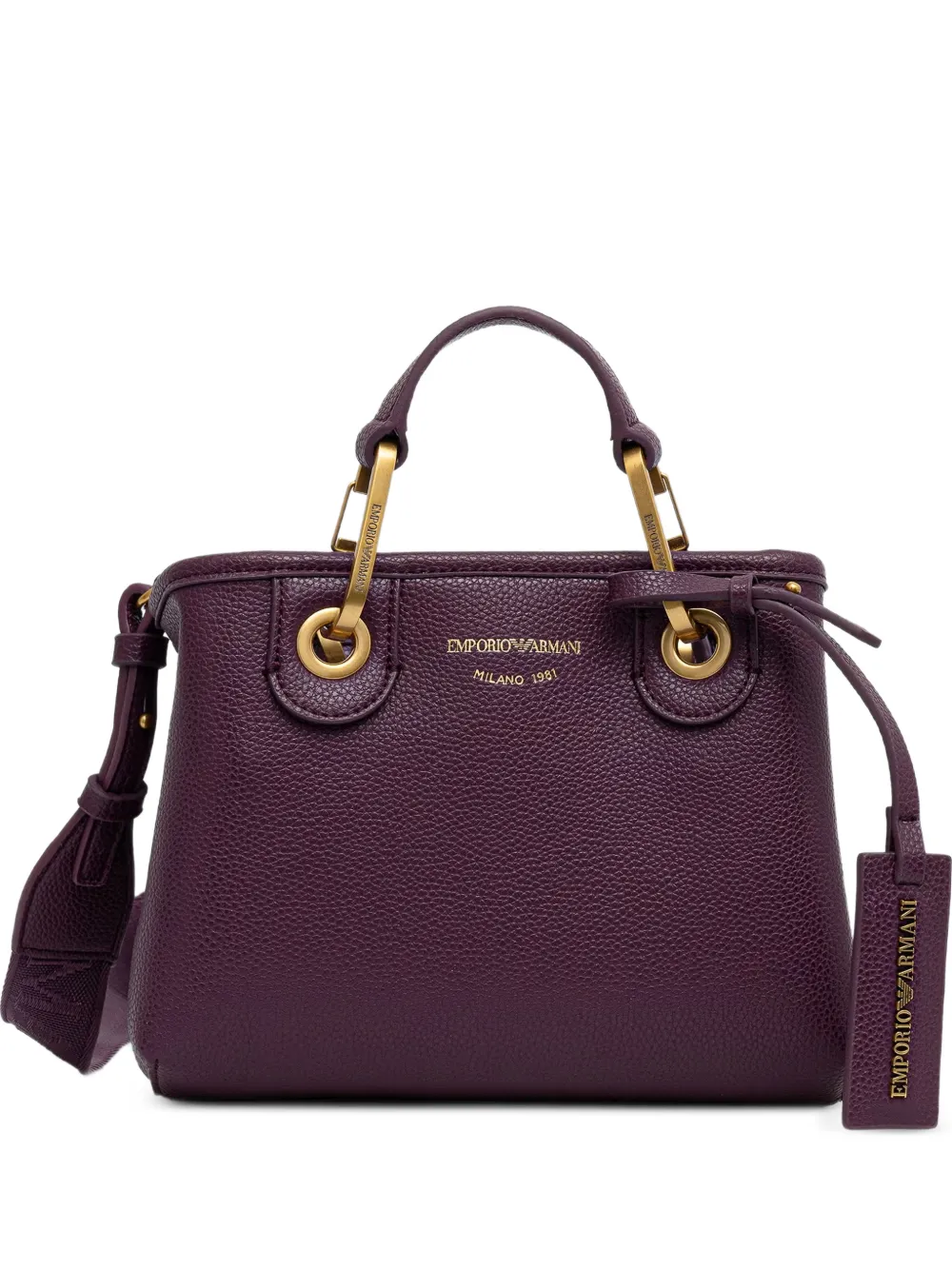 Emporio Armani logo-print tote bag - Purple