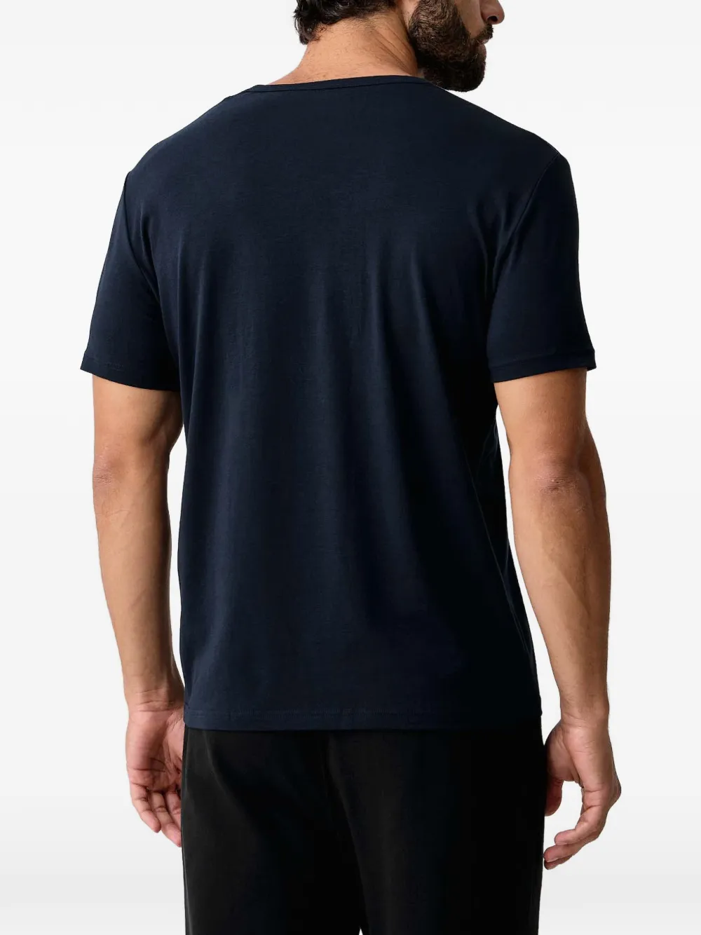 Emporio Armani Twee T-shirts met V-hals en logo-print Blauw