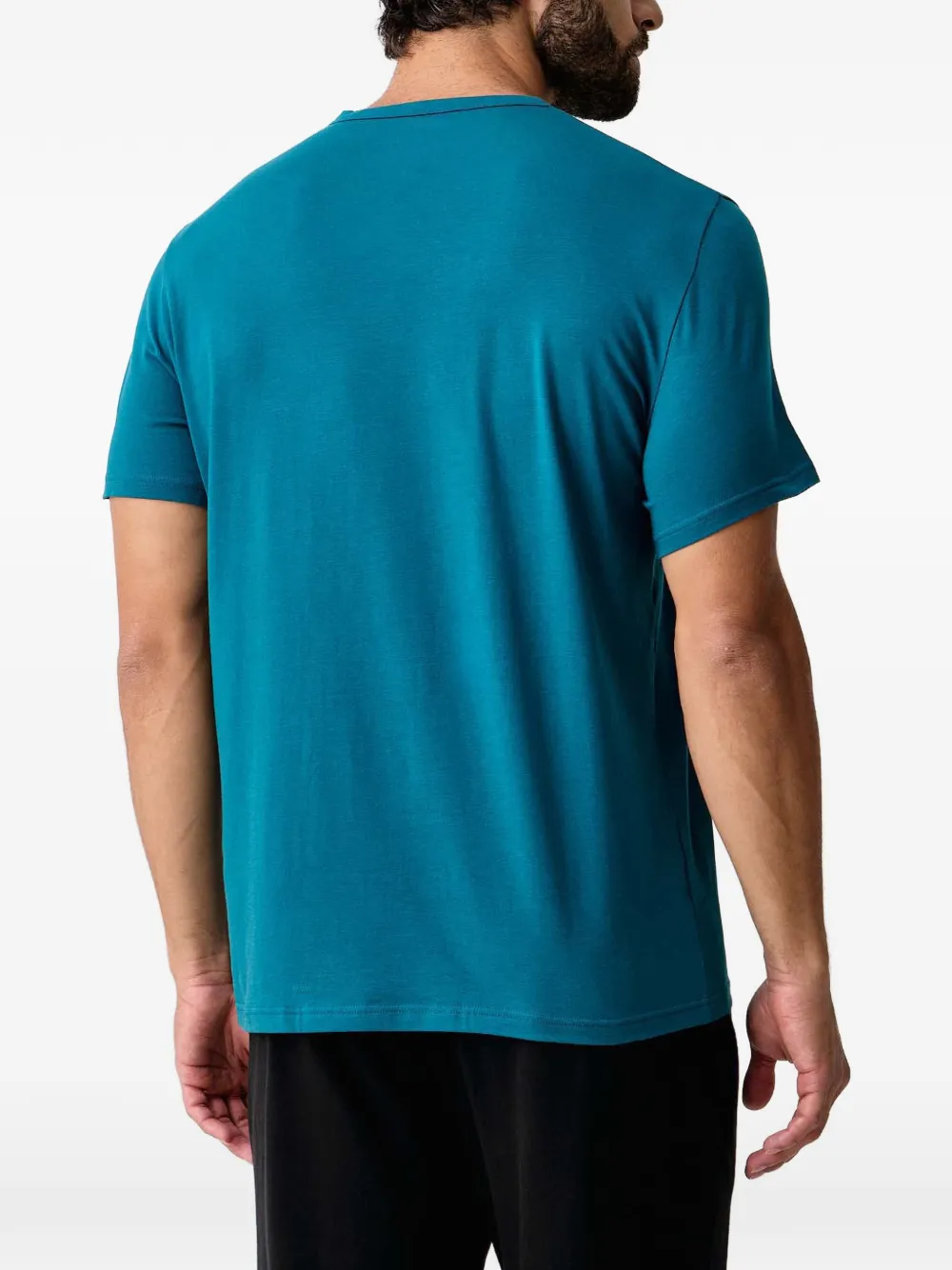Emporio Armani Twee T-shirts met V-hals en logo-print Blauw