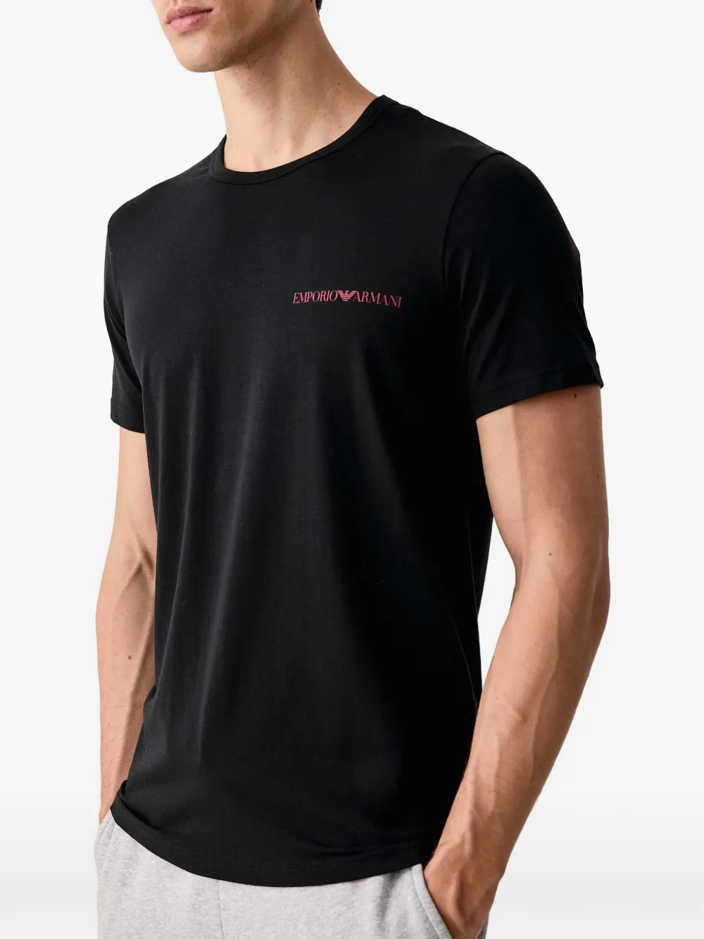Emporio Armani Twee T-shirts met logoprint Zwart