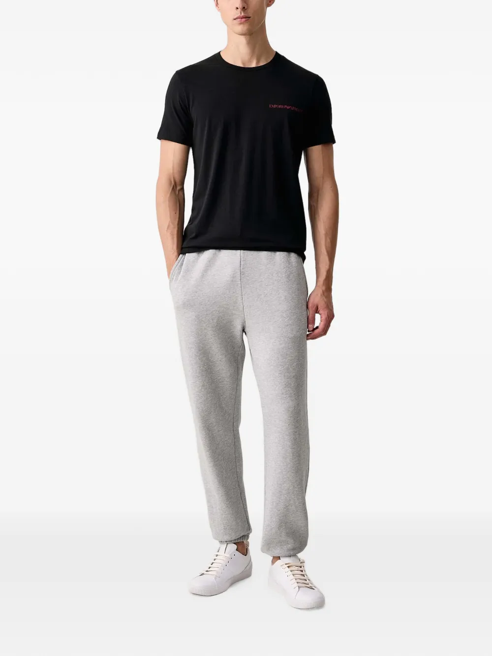 Emporio Armani Twee T-shirts met logoprint Zwart