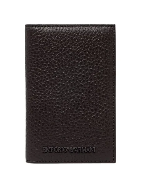 Emporio Armani logo-plaque pebbled wallet