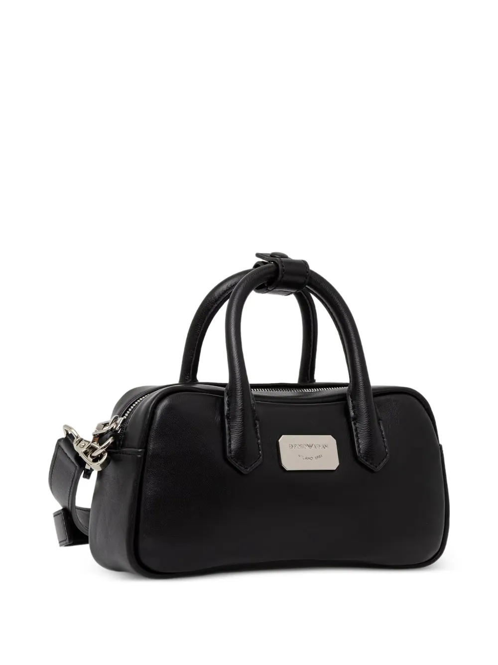 Emporio Armani Schoudertas met logoplakkaat Zwart