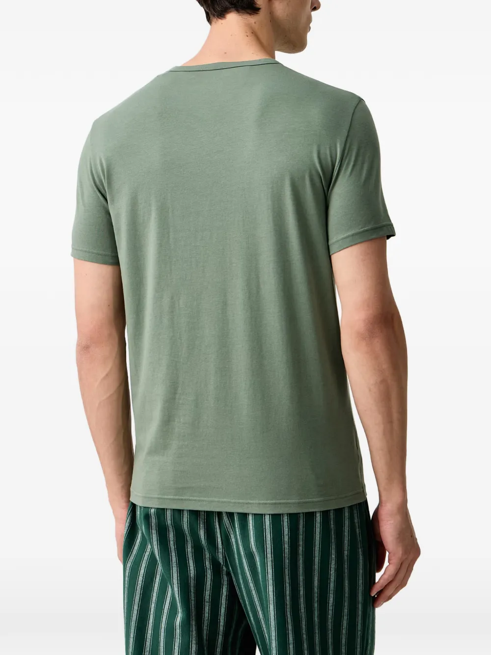 Emporio Armani Twee T-shirts met V-hals en logo-print Groen