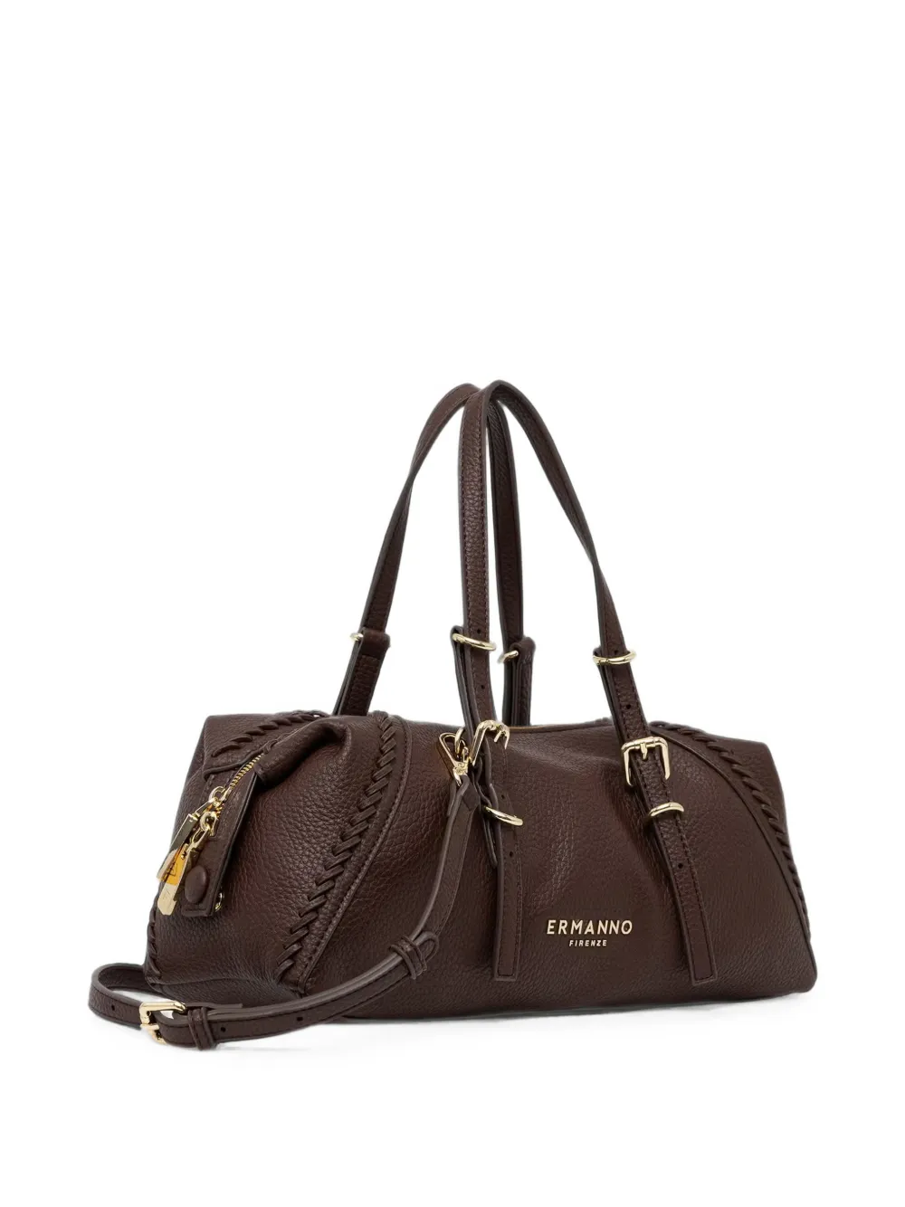 Ermanno Scervino Schoudertas met gevlochten afwerking Bruin