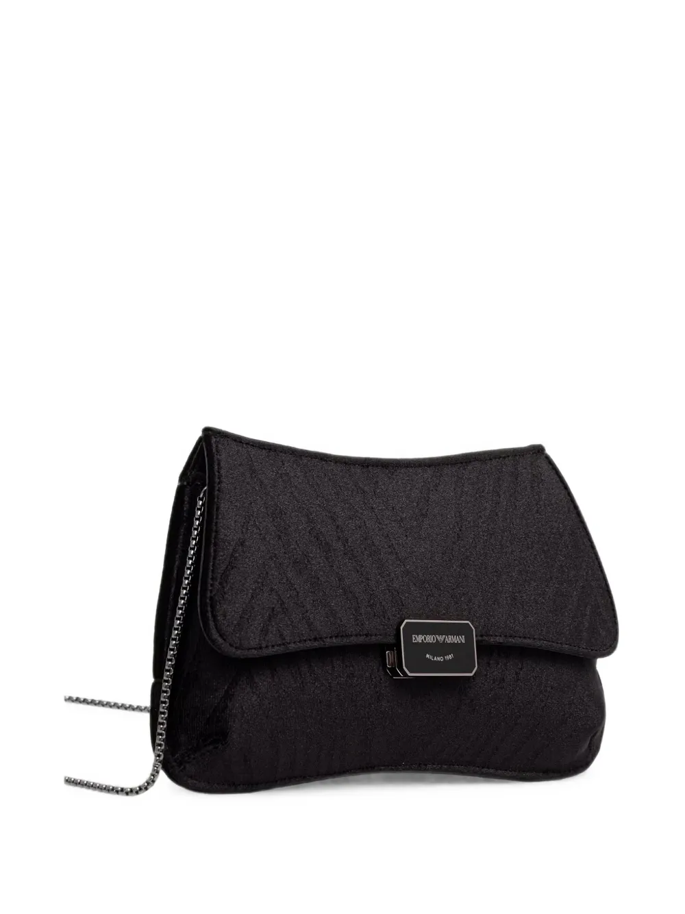 Emporio Armani Crossbodytas met logo-plakkaat en kettingband Zwart