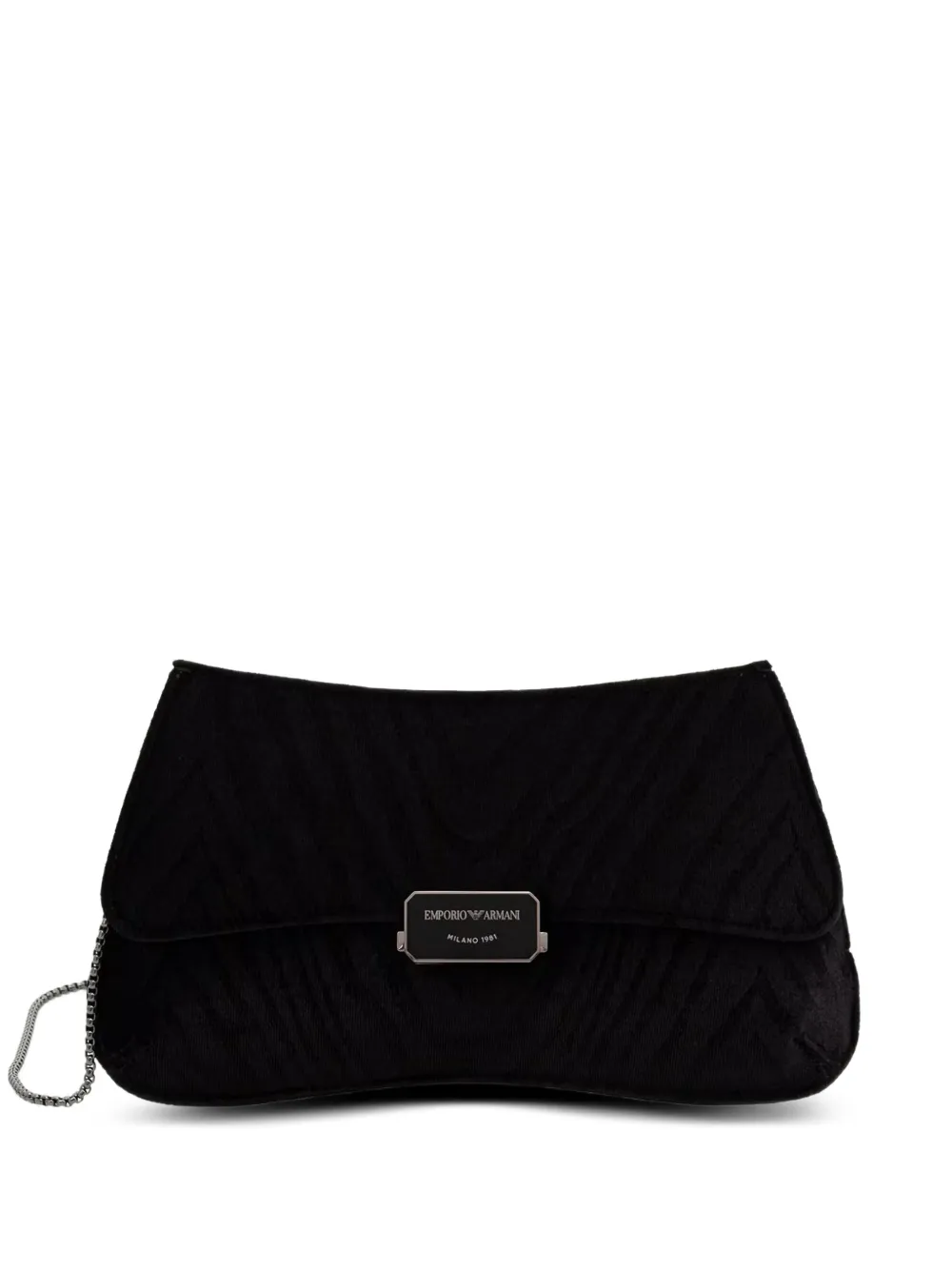 Emporio Armani logo-plaque chain-strap cross body bag - Nero